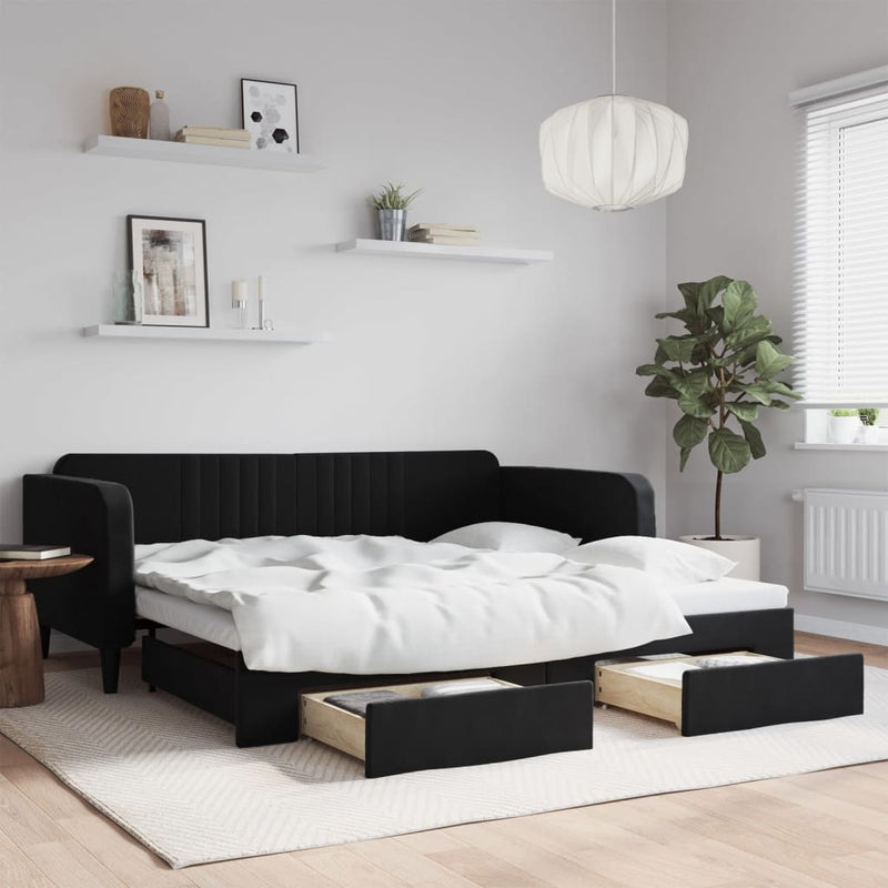Slaapbank Onderschuifbed En Lades Fluweel