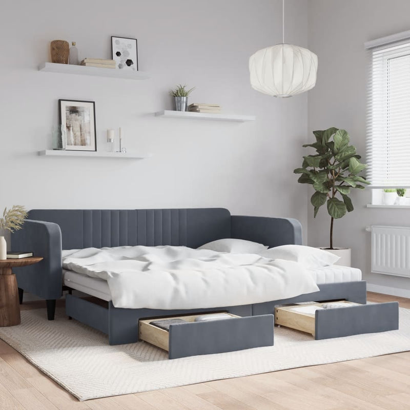 Slaapbank Onderschuifbed En Lades Fluweel