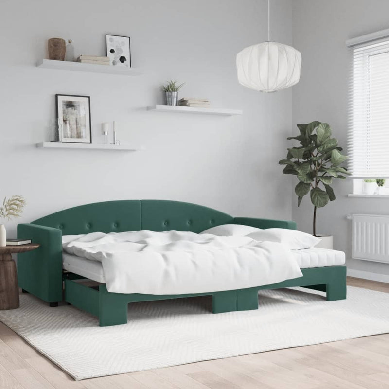 Slaapbank Onderschuifbed Matrassen 90X190Cm Fluweel