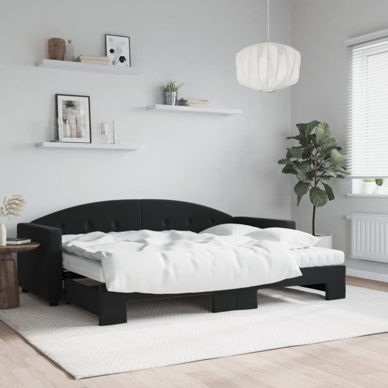 Slaapbank Onderschuifbed Matrassen 90X190Cm Fluweel