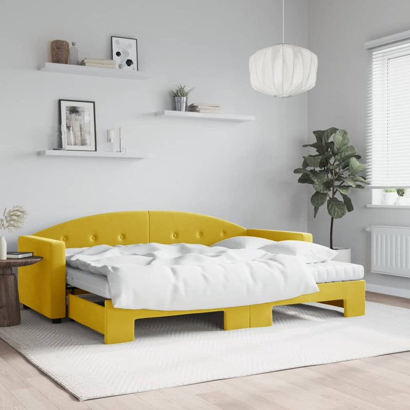 Slaapbank Onderschuifbed Matrassen 90X190Cm Fluweel
