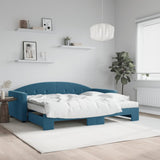 Slaapbank Onderschuifbed Matrassen 90X190Cm Fluweel