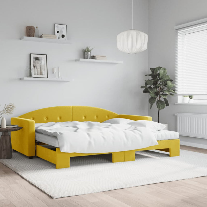 Slaapbank Onderschuifbed Matrassen 90X190Cm Fluweel
