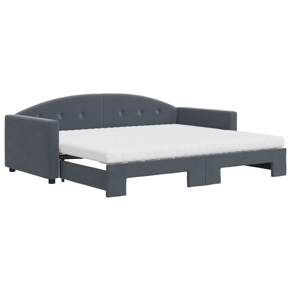 Slaapbank Onderschuifbed Matrassen 90X190Cm Fluweel