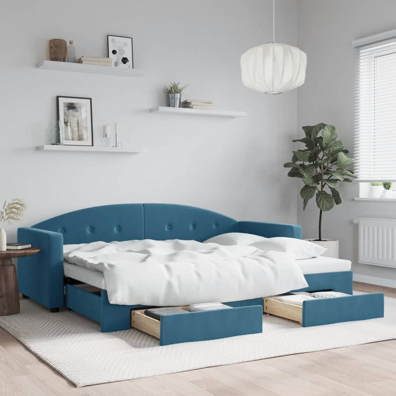 Slaapbank Onderschuifbed En Lades Fluweel