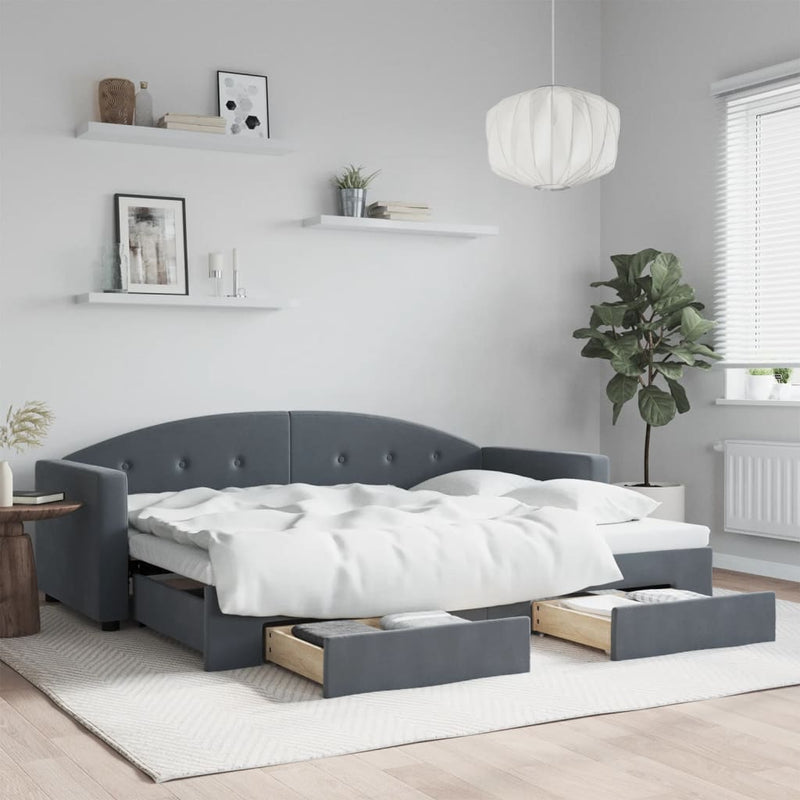 Slaapbank Onderschuifbed En Lades Fluweel