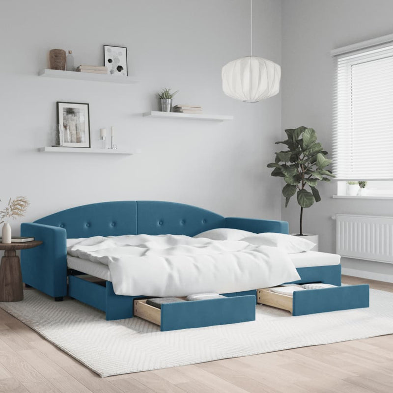 Slaapbank Onderschuifbed En Lades Fluweel