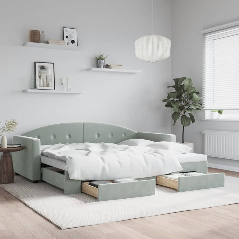 Slaapbank Onderschuifbed En Lades Fluweel