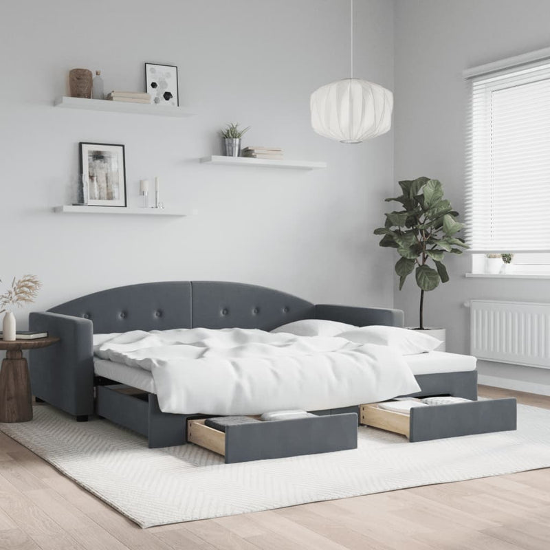Slaapbank Onderschuifbed En Lades Fluweel