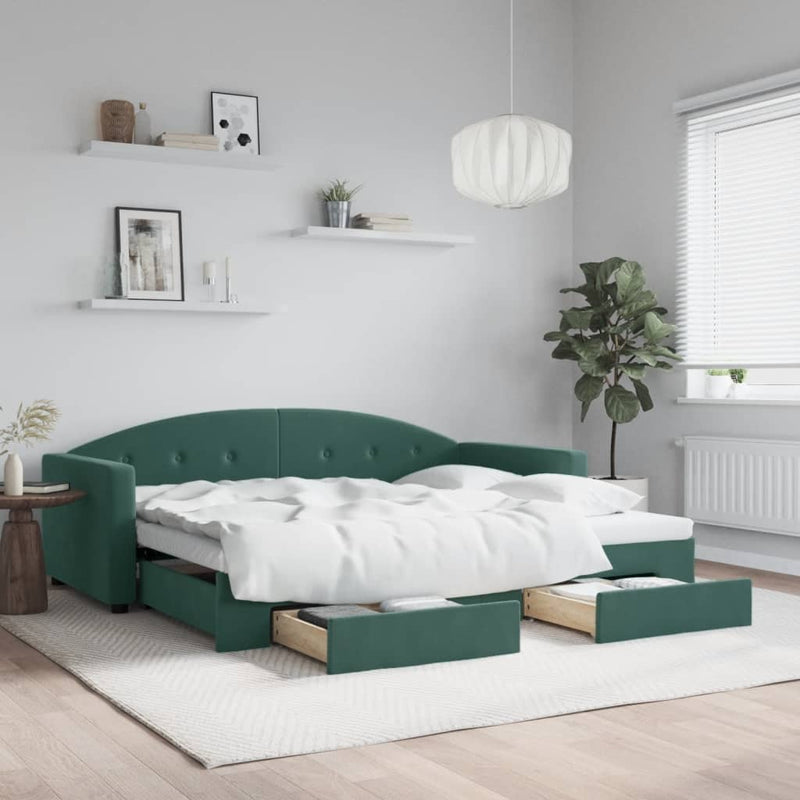 Slaapbank Onderschuifbed En Lades Fluweel