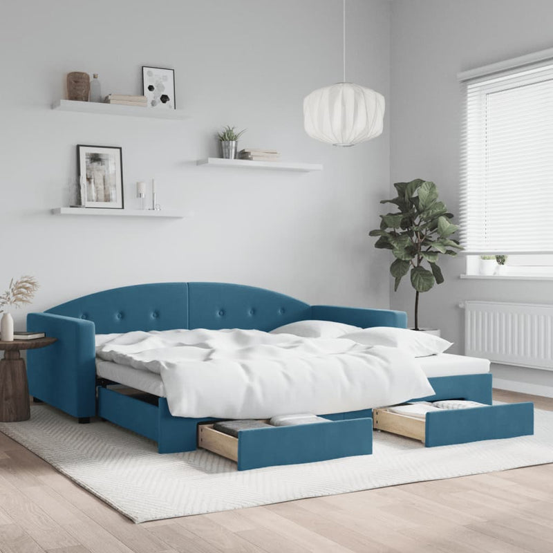 Slaapbank Onderschuifbed En Lades Fluweel