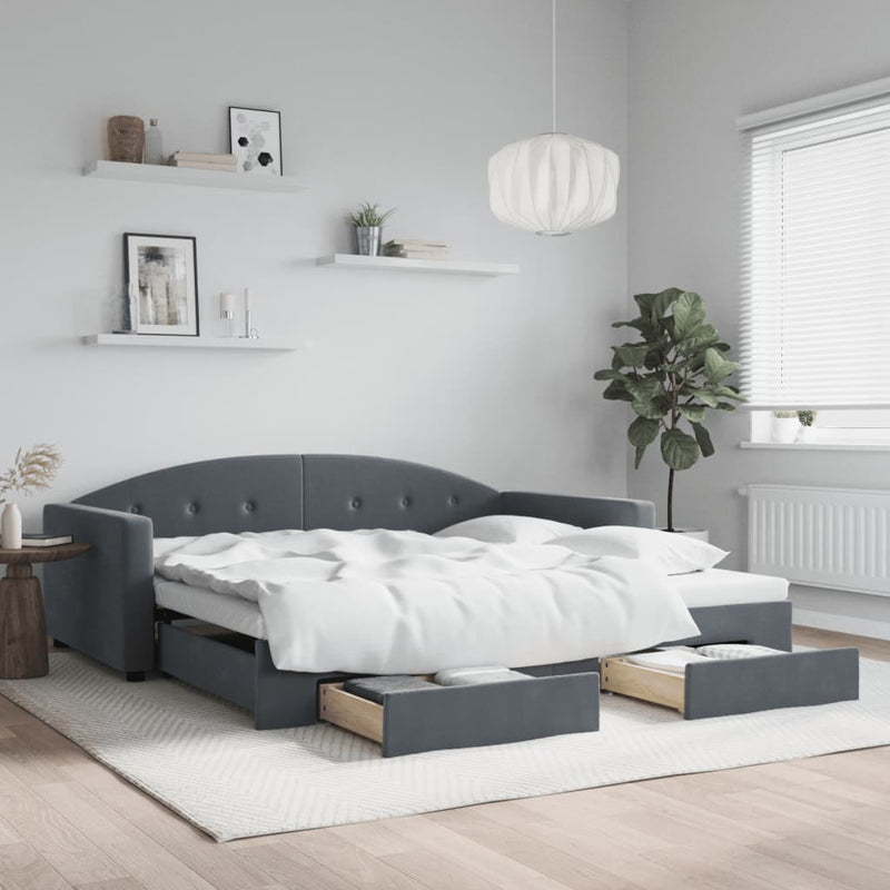 Slaapbank Onderschuifbed En Lades Fluweel