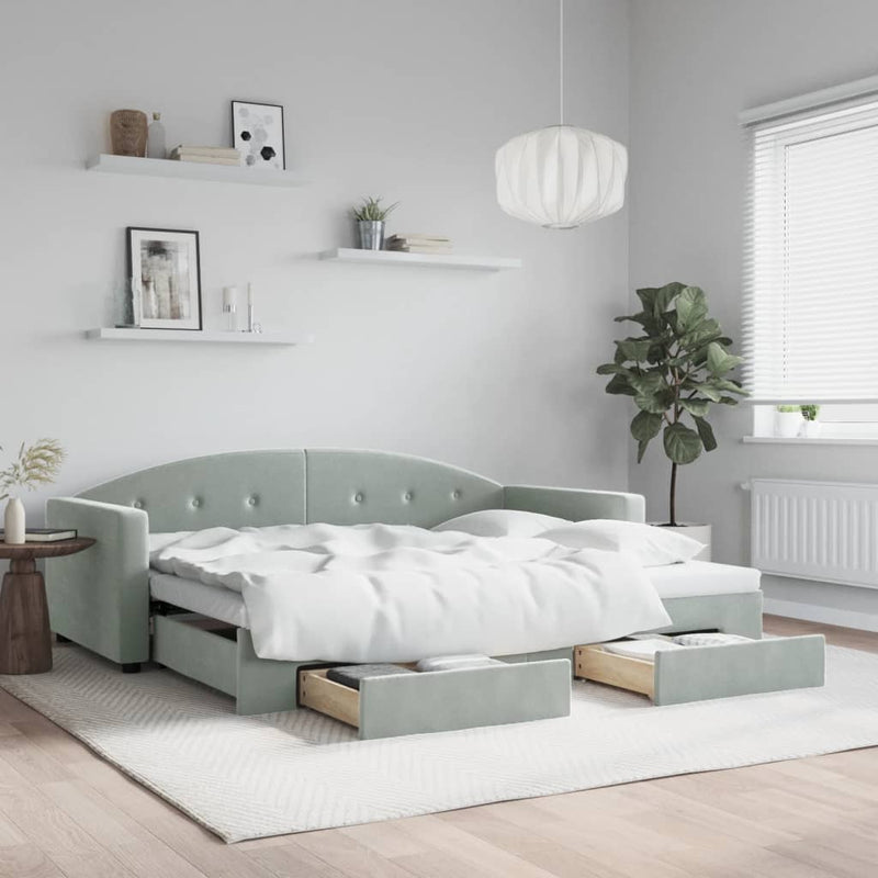 Slaapbank Onderschuifbed En Lades Fluweel
