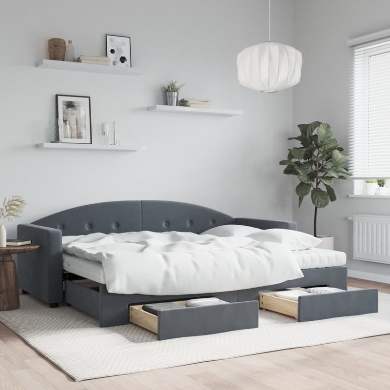 Slaapbank Onderschuifbed En Lades Fluweel