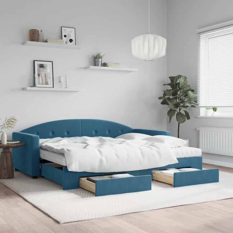 Slaapbank Onderschuifbed En Lades Fluweel