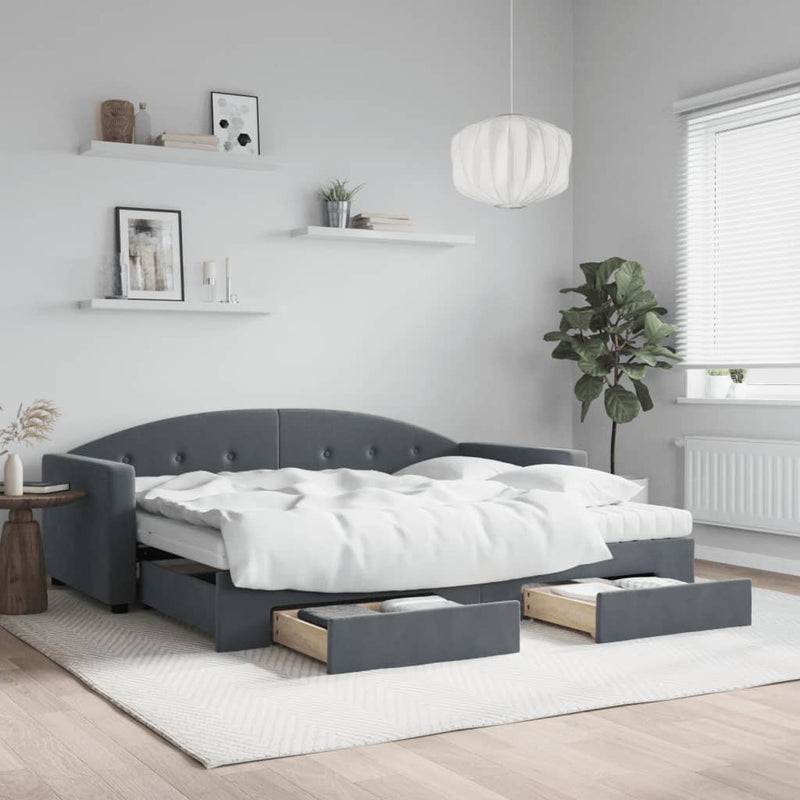 Slaapbank Onderschuifbed En Lades Fluweel