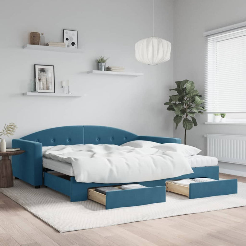 Slaapbank Onderschuifbed En Lades Fluweel