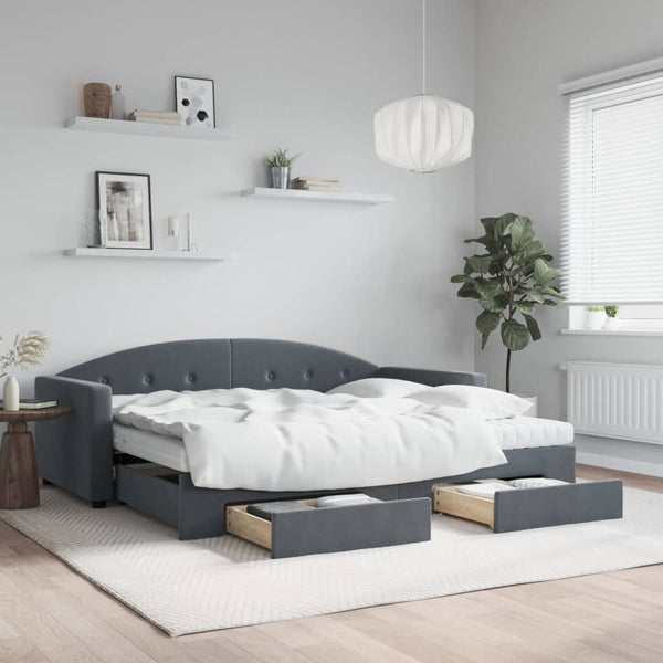 Slaapbank Onderschuifbed En Lades Fluweel