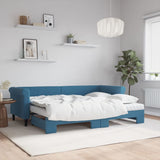 Slaapbank Onderschuifbed Matrassen 90X190Cm Fluweel