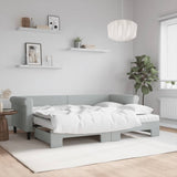 Slaapbank Onderschuifbed Matrassen 90X190Cm Fluweel