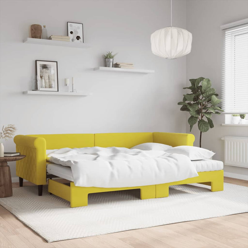 Slaapbank Onderschuifbed Matrassen 90X190Cm Fluweel