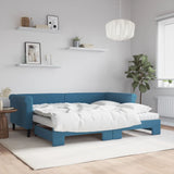 Slaapbank Onderschuifbed Matrassen 90X190Cm Fluweel
