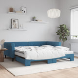 Slaapbank Onderschuifbed Matrassen 90X190Cm Fluweel