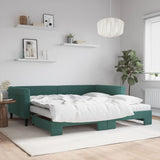 Slaapbank Onderschuifbed Matrassen 90X190Cm Fluweel