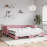 Slaapbank Onderschuifbed Matrassen 90X190Cm Fluweel