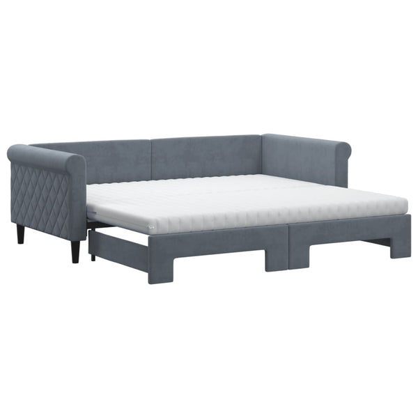Slaapbank Onderschuifbed Matrassen 90X190Cm Fluweel