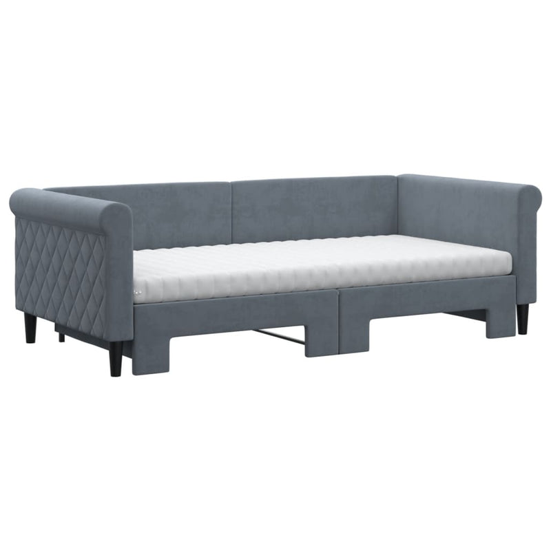 Slaapbank Onderschuifbed Matrassen 90X190Cm Fluweel