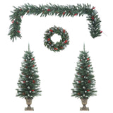 4-Delige Kerstdeurdecoratieset Pvc Groen