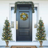 4-Delige Kerstdeurdecoratieset Pvc Groen