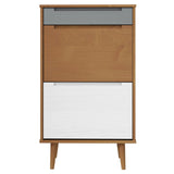 Schoenenkast Molde 59,5X35X103 Cm Massief Grenenhout