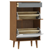 Schoenenkast Molde 59,5X35X103 Cm Massief Grenenhout