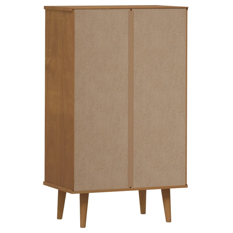 Schoenenkast Molde 59,5X35X103 Cm Massief Grenenhout