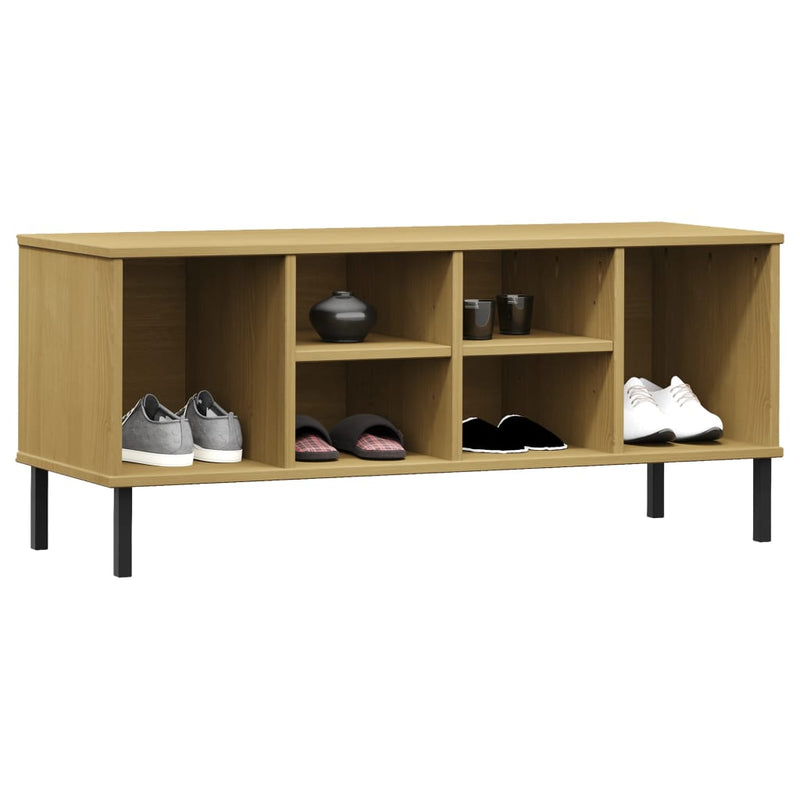 Schoenenrek Met Metalen Poten Oslo 106X35X45Cm Grenenhout