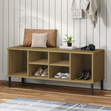 Schoenenrek Met Metalen Poten Oslo 106X35X45Cm Grenenhout