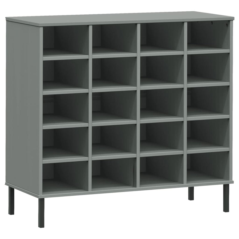 Schoenenrek Met Metalen Poten Oslo 95X35X86 Cm Grenen