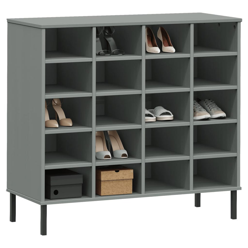 Schoenenrek Met Metalen Poten Oslo 95X35X86 Cm Grenen