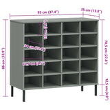 Schoenenrek Met Metalen Poten Oslo 95X35X86 Cm Grenen
