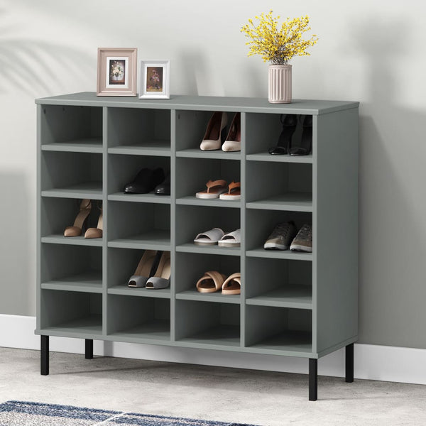 Schoenenrek Met Metalen Poten Oslo 95X35X86 Cm Grenen