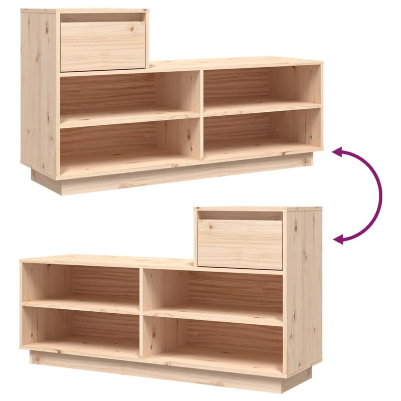 Schoenenkast 110X34X61 Cm Massief Grenenhout