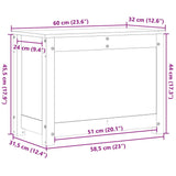 Opbergbox 60X32X45,5 Cm Massief Grenenhout