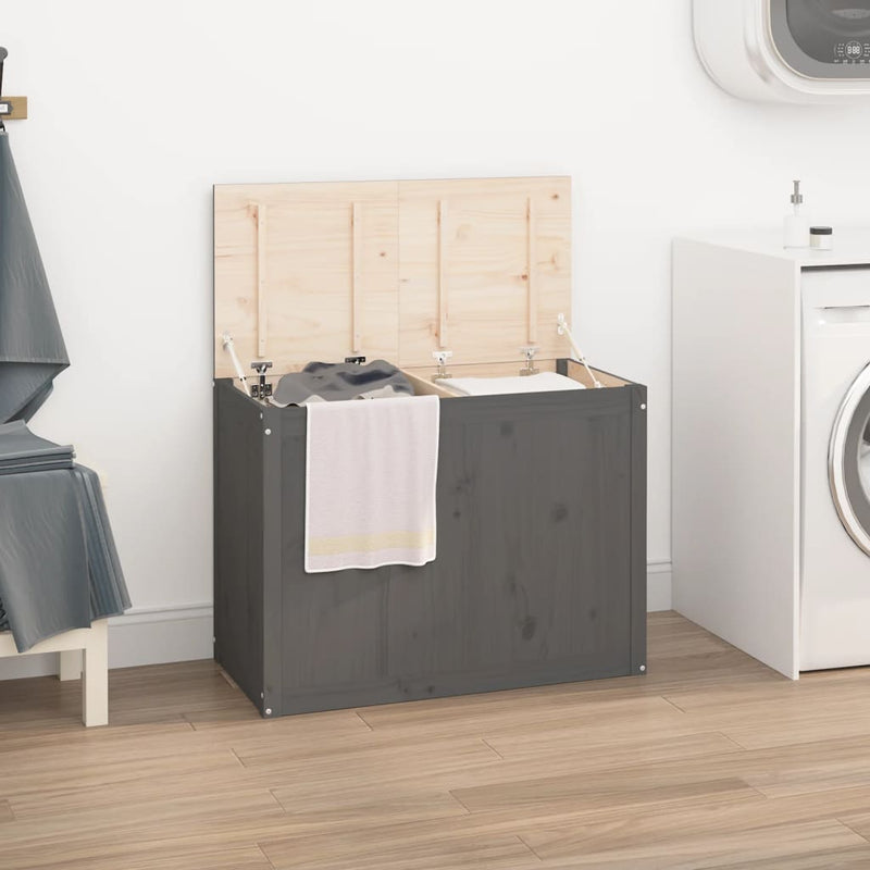 Wasmand 88,5X44X66 Cm Massief Grenenhout