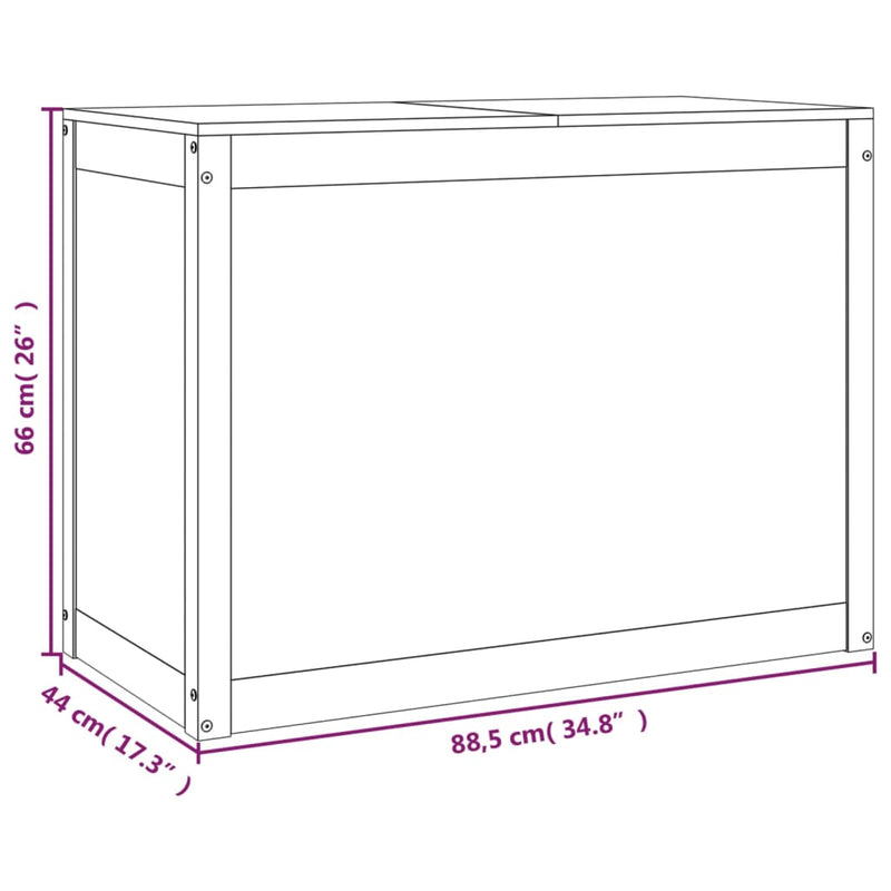 Wasmand 88,5X44X66 Cm Massief Grenenhout