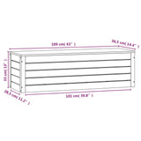 Opbergbox 109X36,5X33 Cm Massief Grenenhout