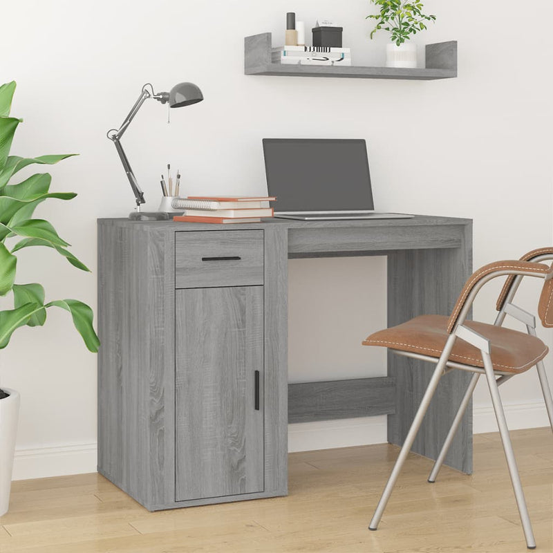 Bureau Met Lade 100 X 49 X 75 Cm Bewerkt Hout