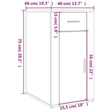 Bureaukastje 40X49X75 Cm Bewerkt Hout Eikenkleurig