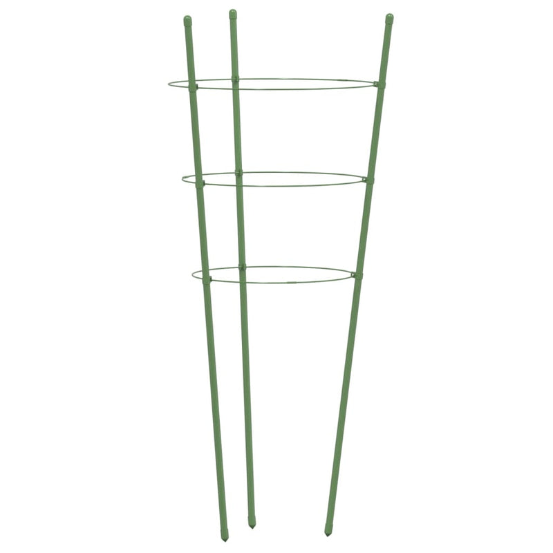 Plantensteunen Met 3 Ringen 75 Cm Staal Groen